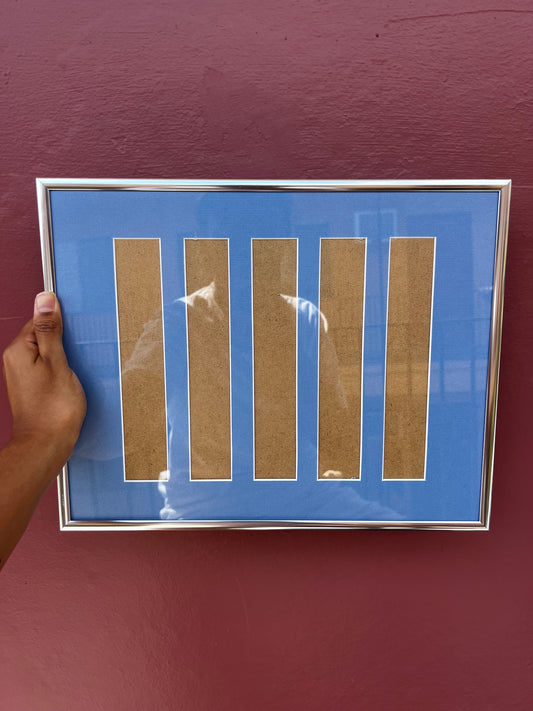 Chrome/Brittany Blue Photo Strip Frame