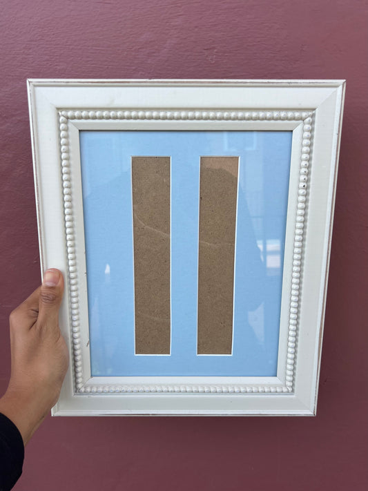White/Light Blue Photo Strip Frame