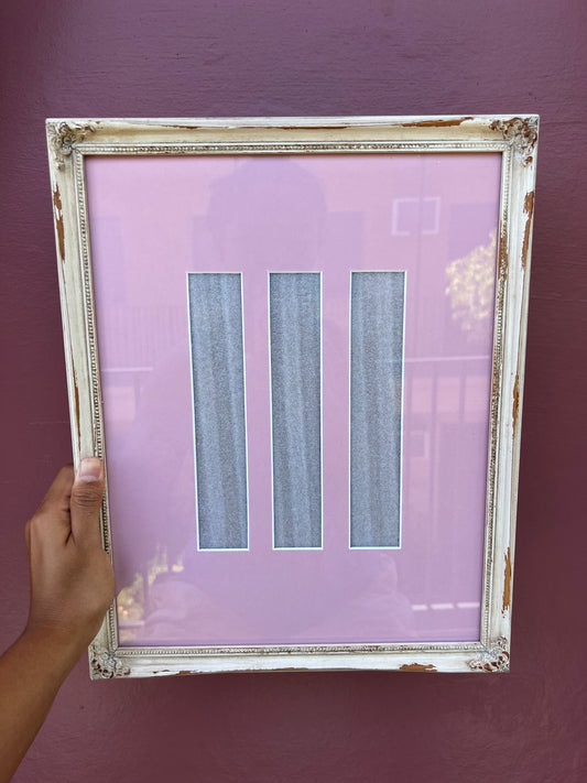 Antique White/Pink Photo Strip Frame