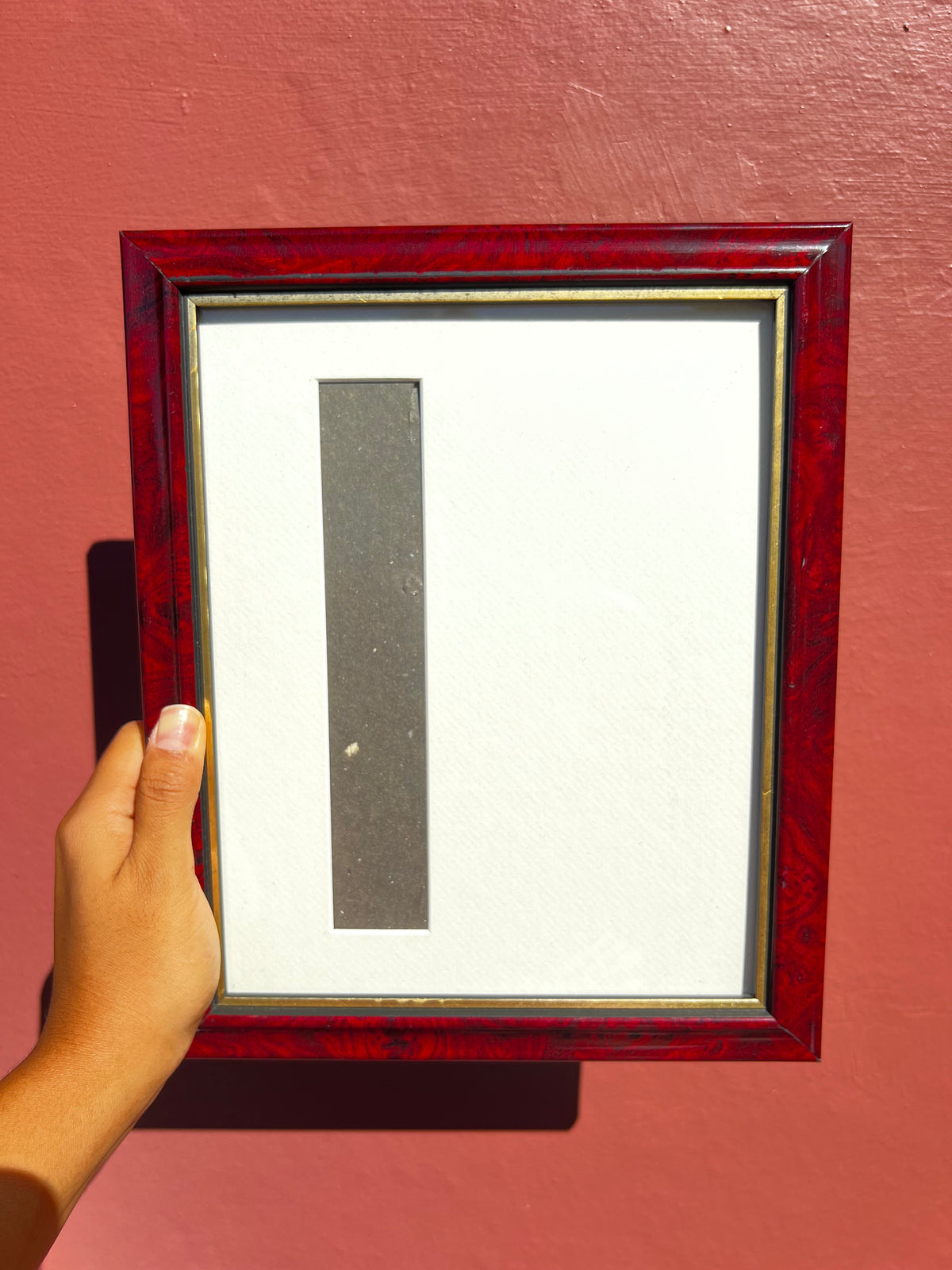 Red Marble&Gold/White Photo Strip Frame