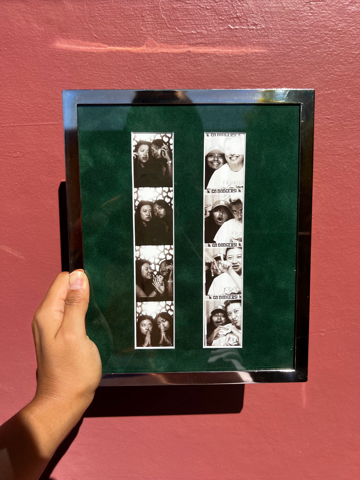 Silver/Green Suede Photo Strip Frame