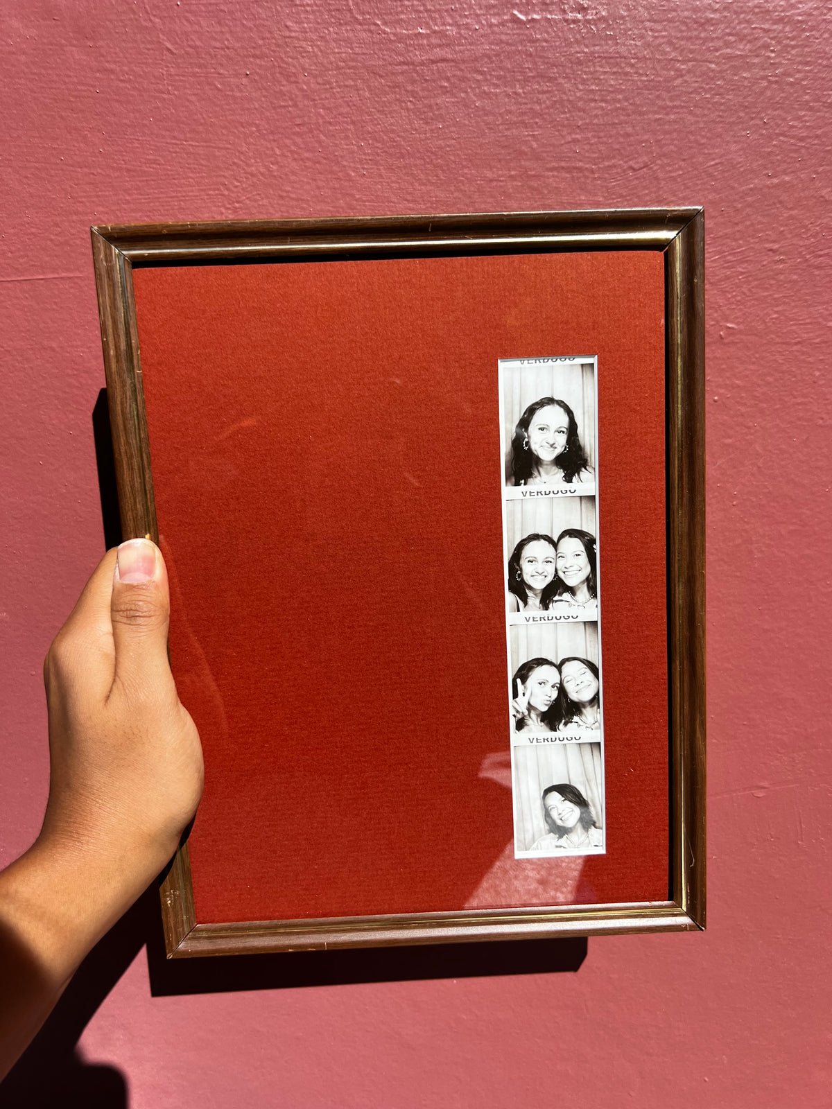 Walnut Metal/Brick Red Photo Strip Frame