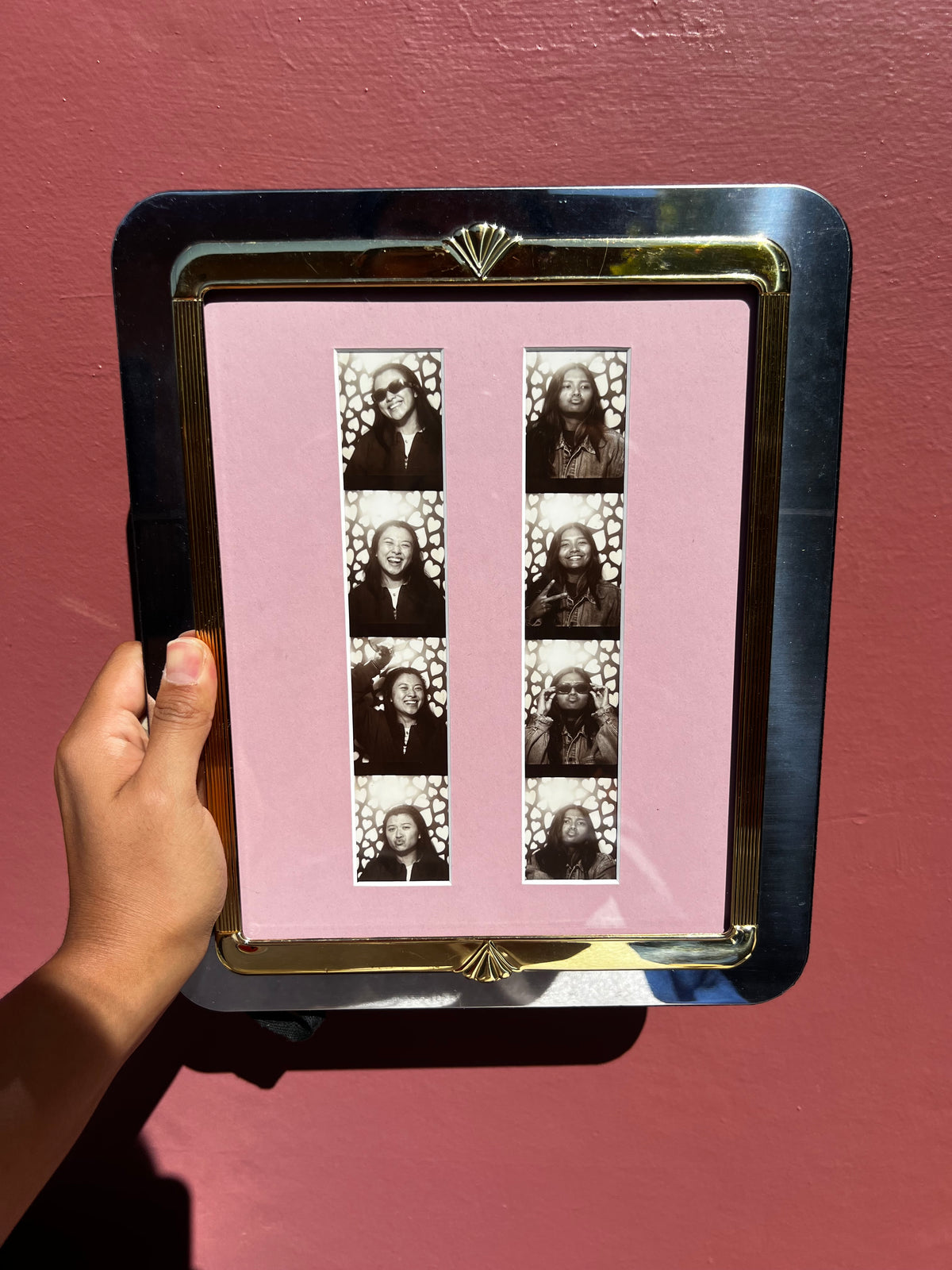 Vintage Silver&Gold/Pink Photo Strip Frame