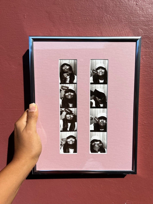 8.5”x11” Chrome/Pink Photo Strip Frame