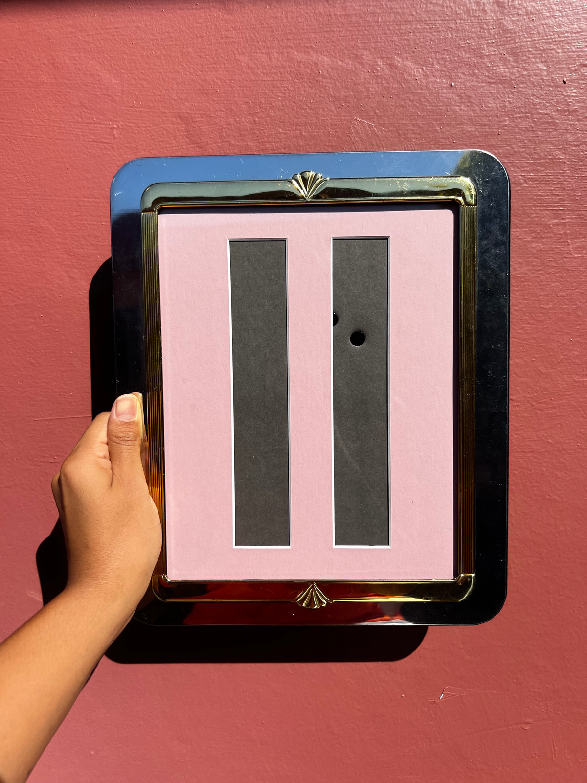 Vintage Silver&Gold/Pink Photo Strip Frame