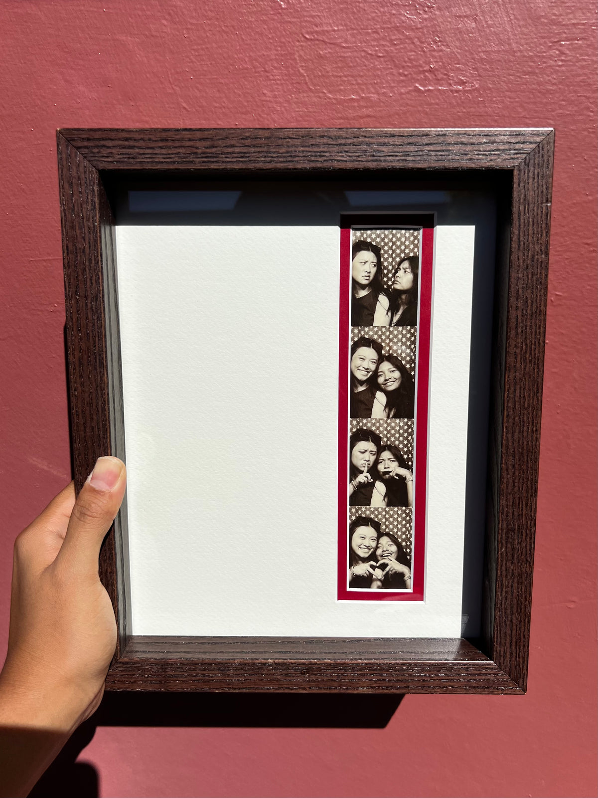 Wood/White&Red Photo Strip Frame