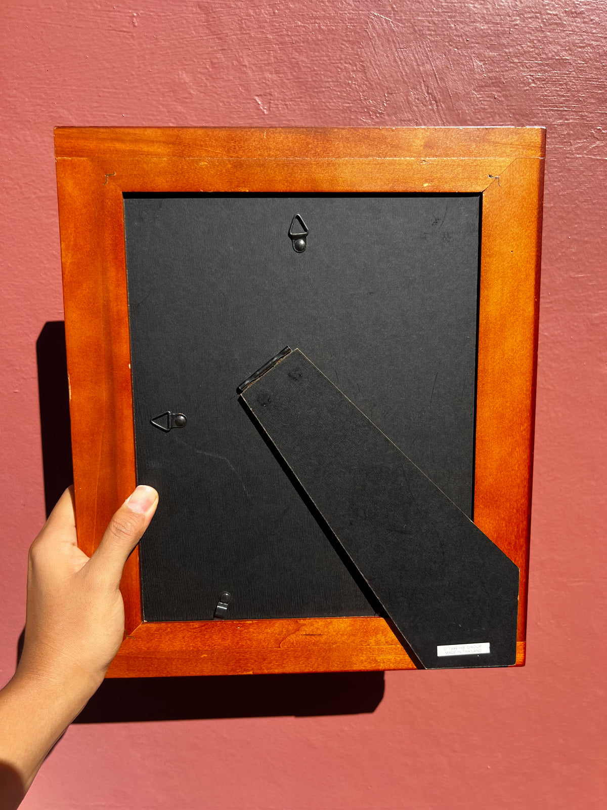 Decorative Wood/Maroon Photo Strip Frame