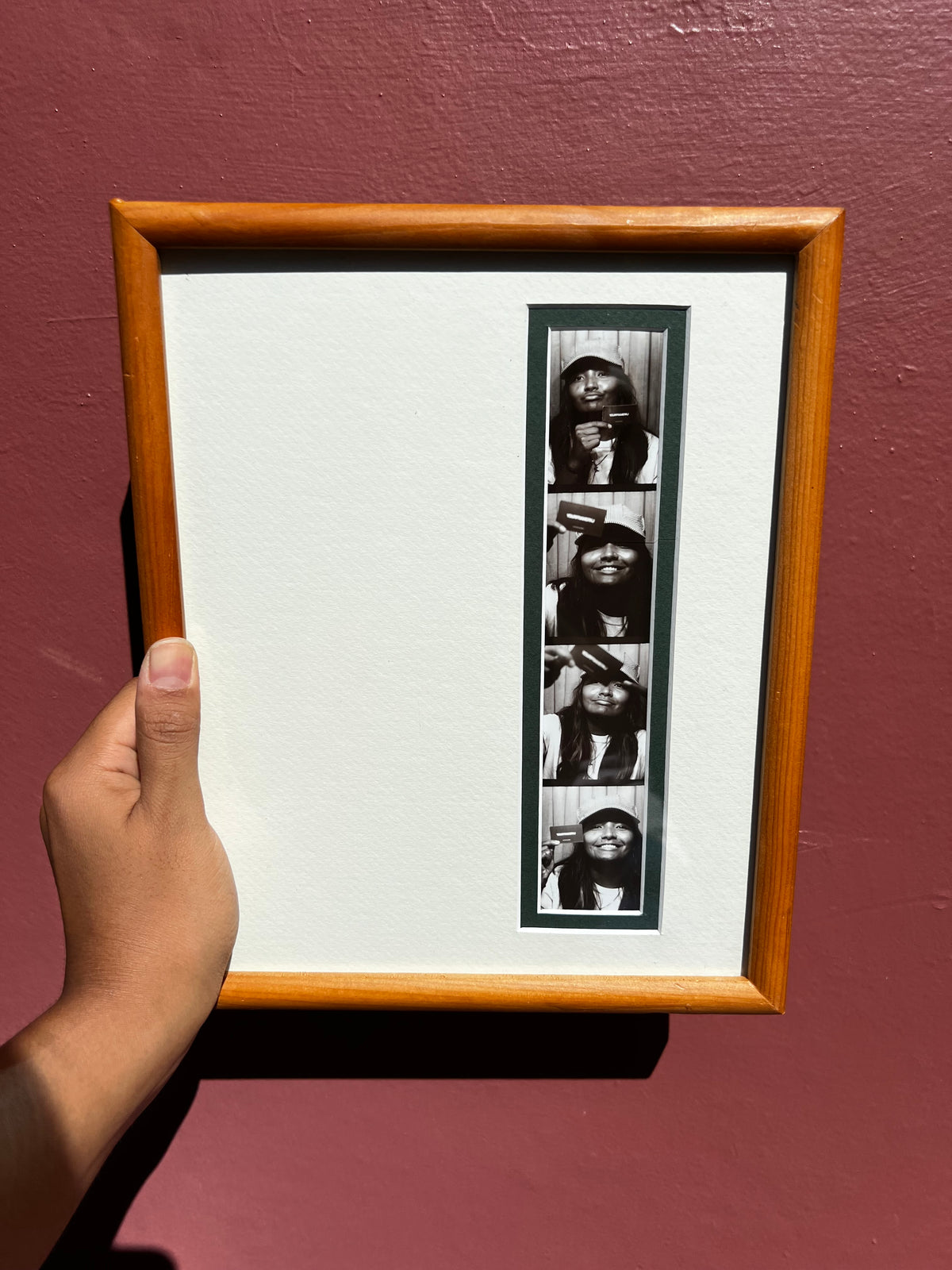 Wood/White&Green Photo Strip Frame