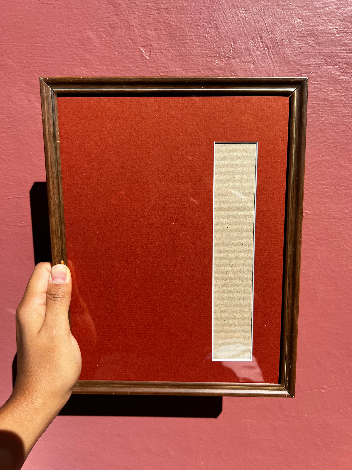 Walnut Metal/Brick Red Photo Strip Frame