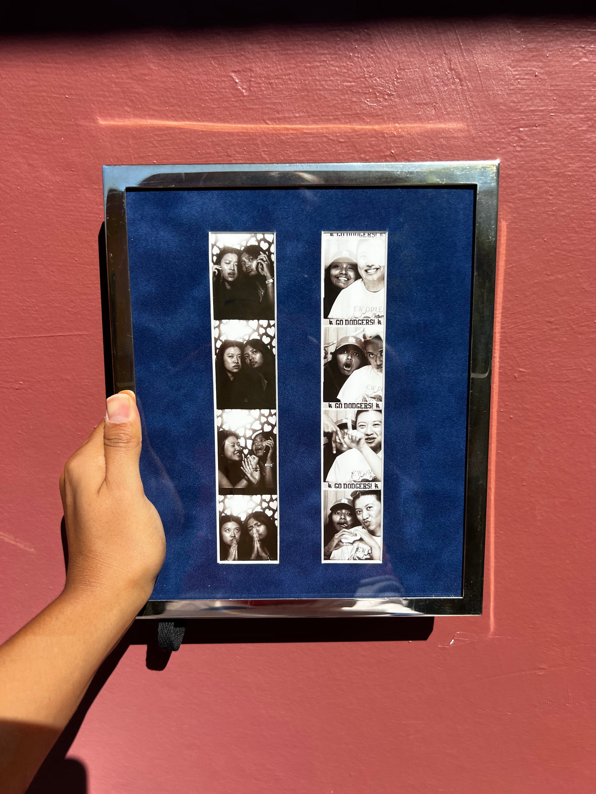 Silver/Blue Suede Photo Strip Frame