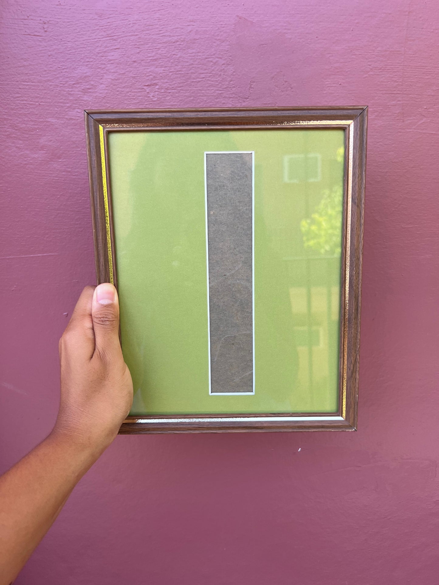 Walnut Metal/Pea Green Photo Strip Frame