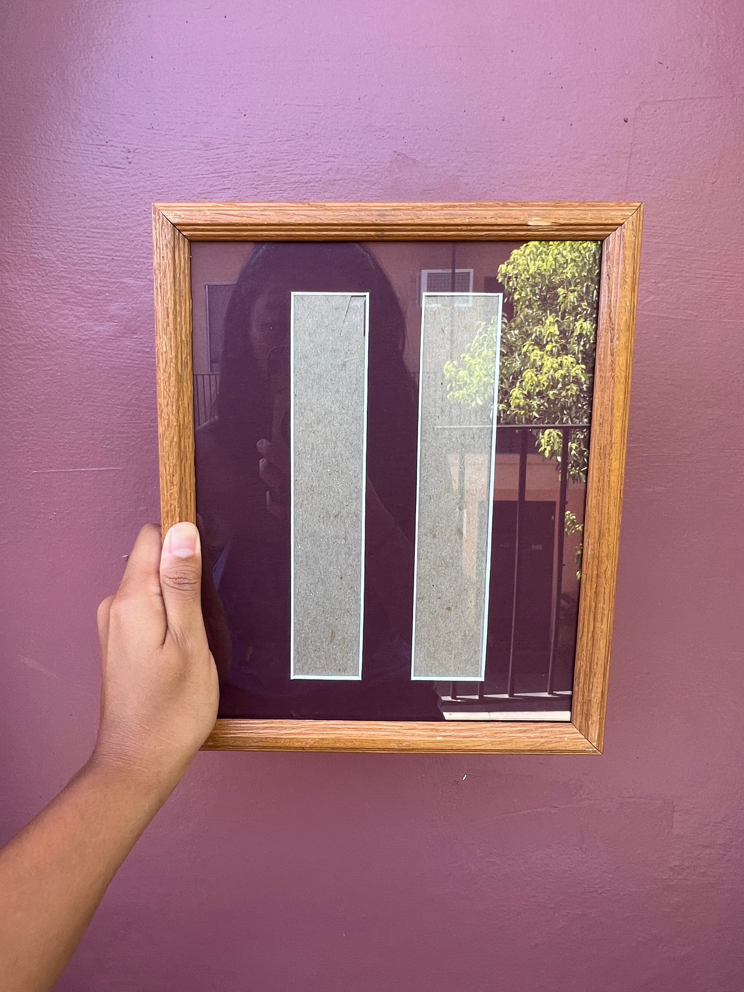 Wood/Maroon Photo Strip Frame