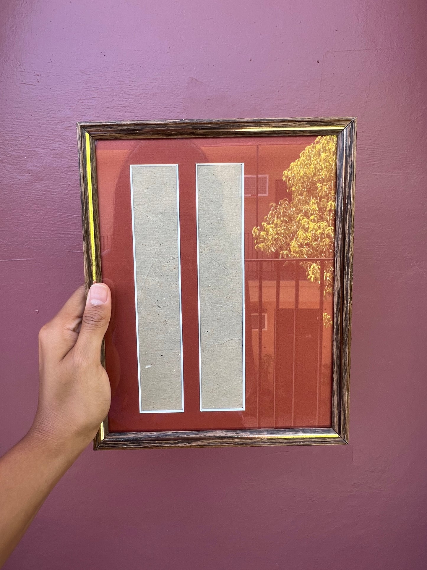 Metal Wood/Brick Red Photo Strip Frame