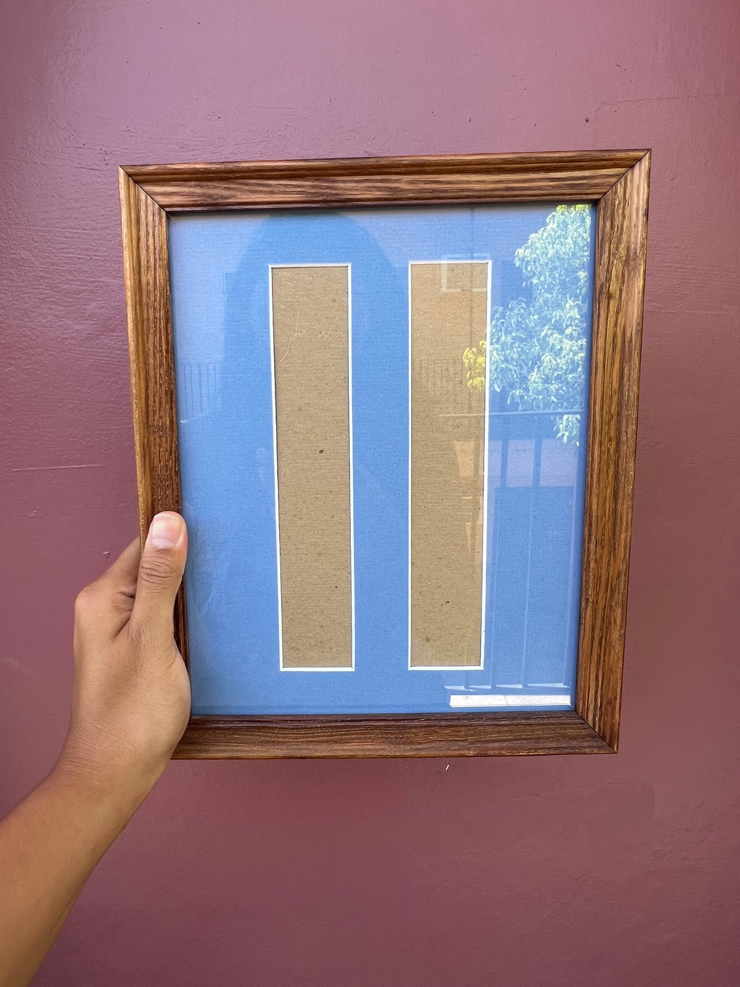 Wood/Brittany Blue Photo Strip Frame
