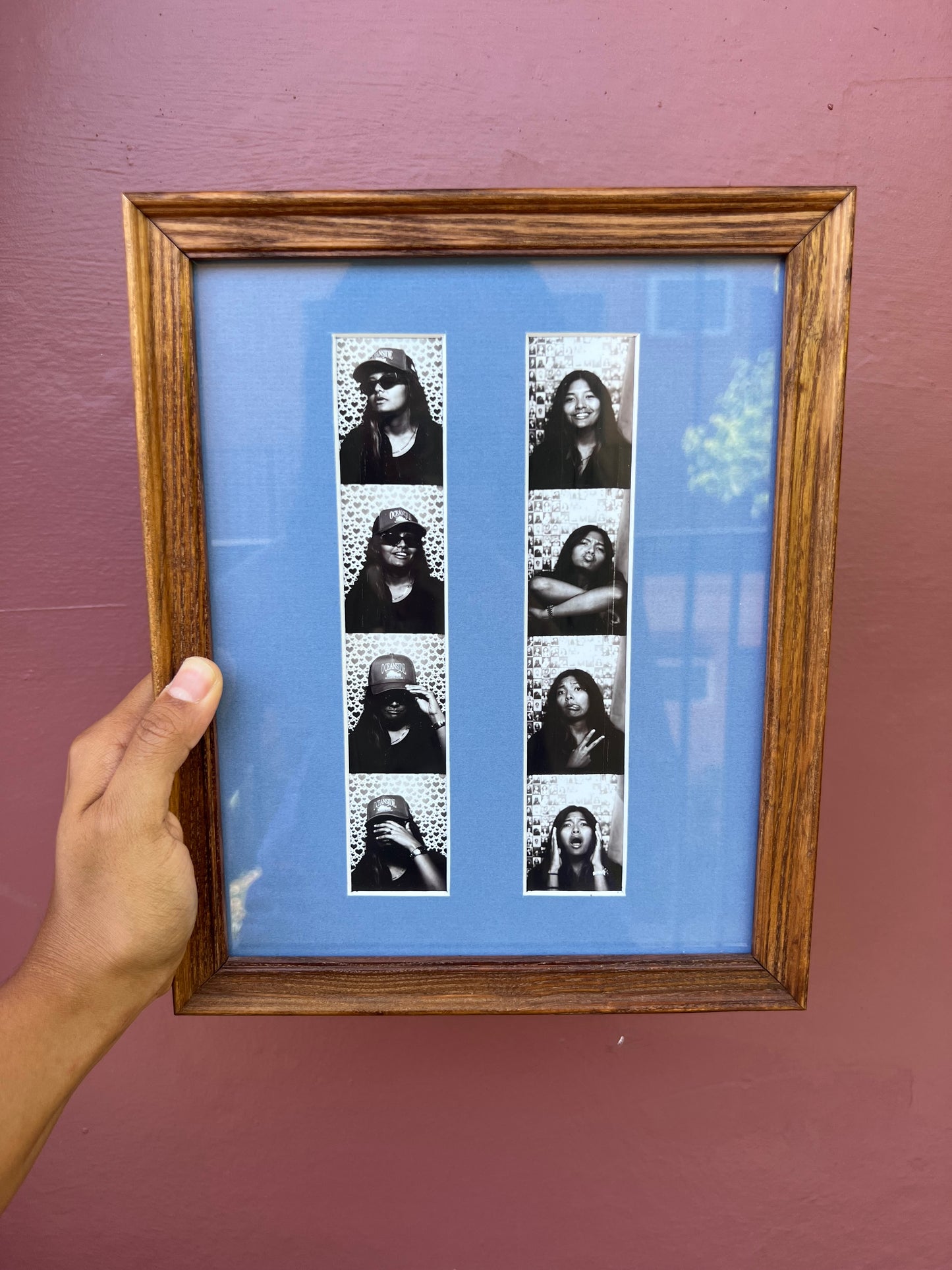Wood/Brittany Blue Photo Strip Frame