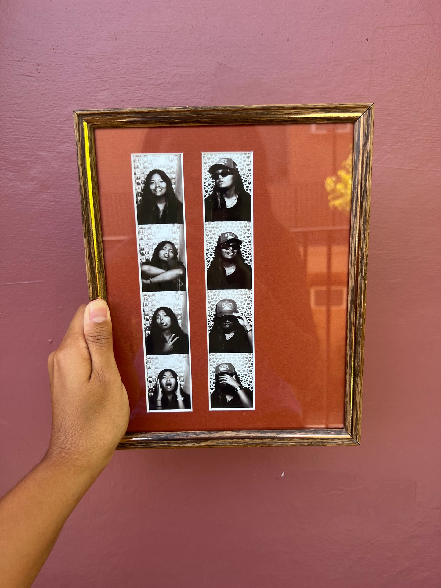 Metal Wood/Brick Red Photo Strip Frame