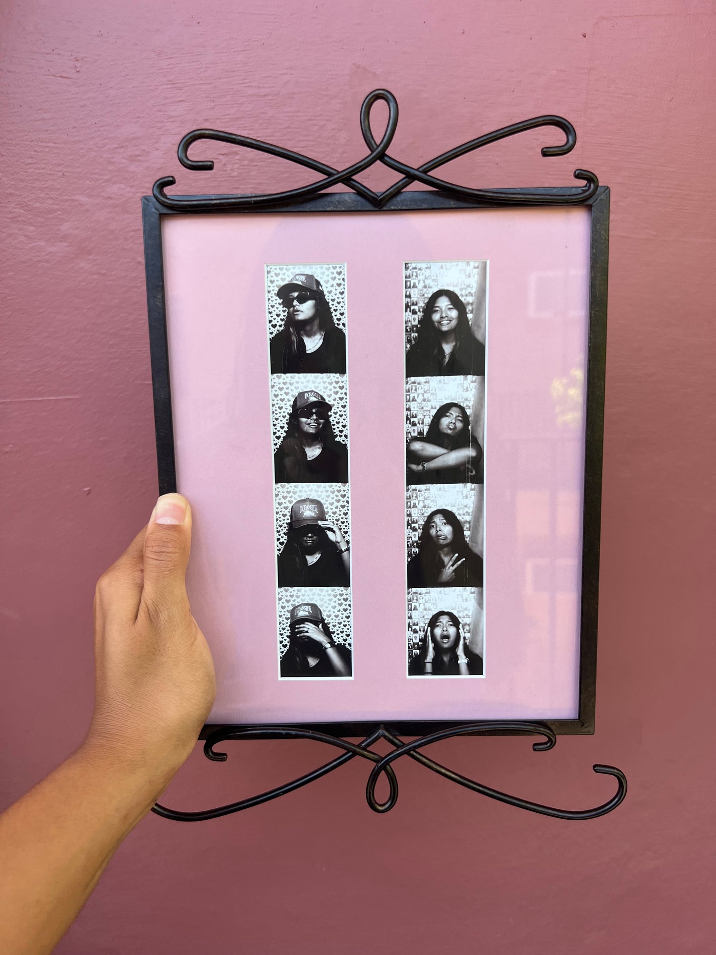 Metal/Pink Photo Strip Frame