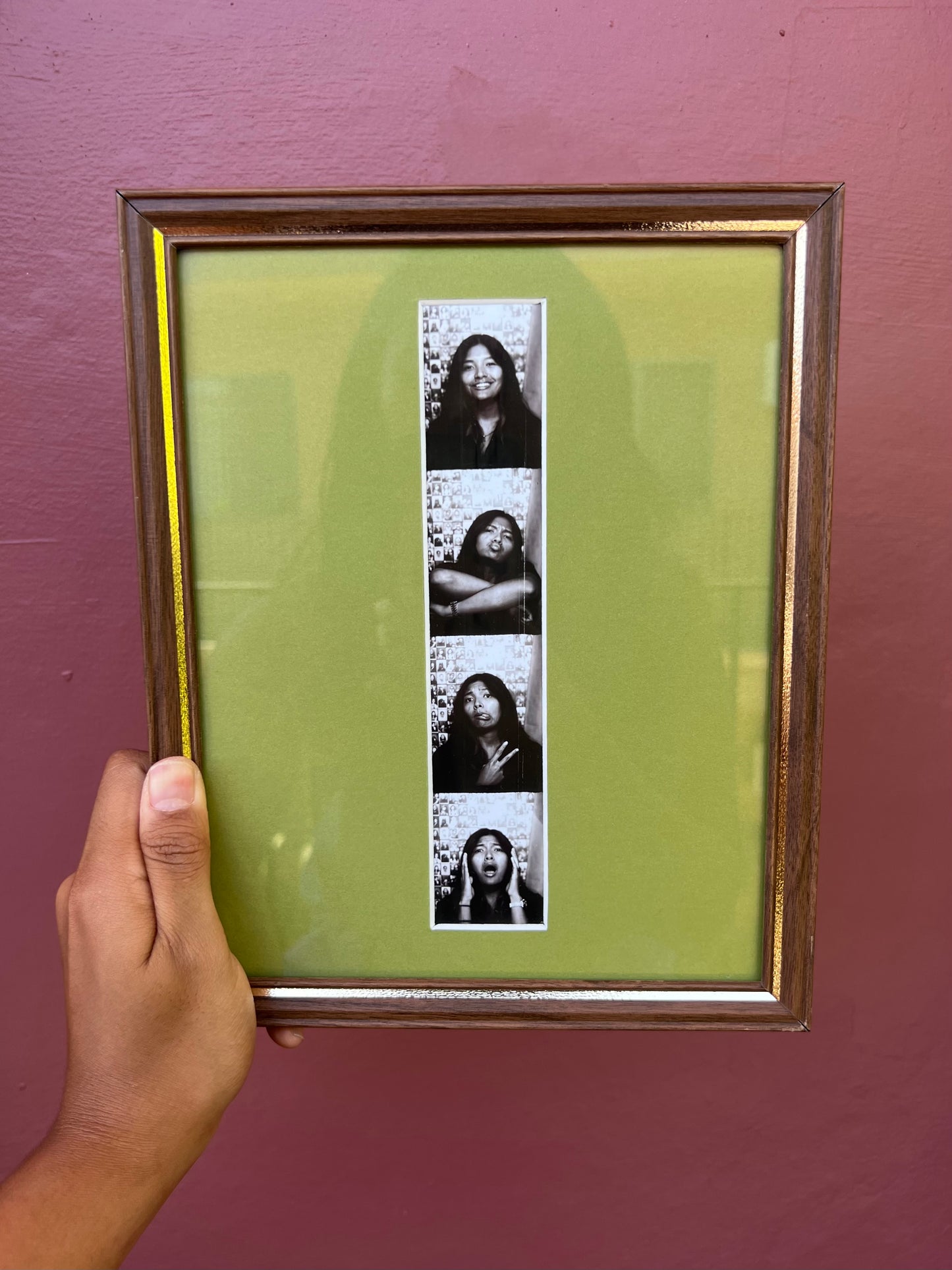 Walnut Metal/Pea Green Photo Strip Frame