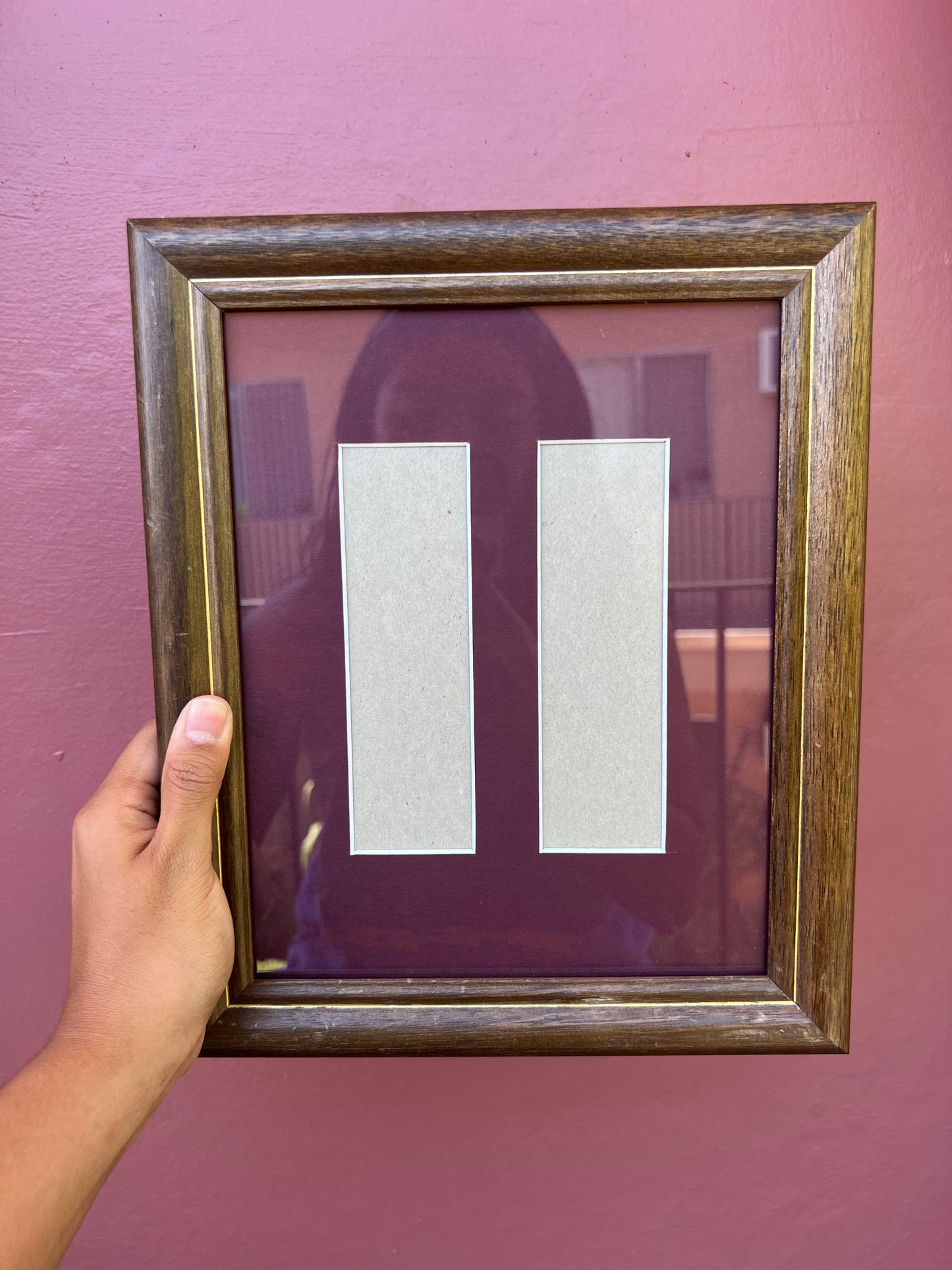 Wood&Gold/Maroon Photo Strip Frame