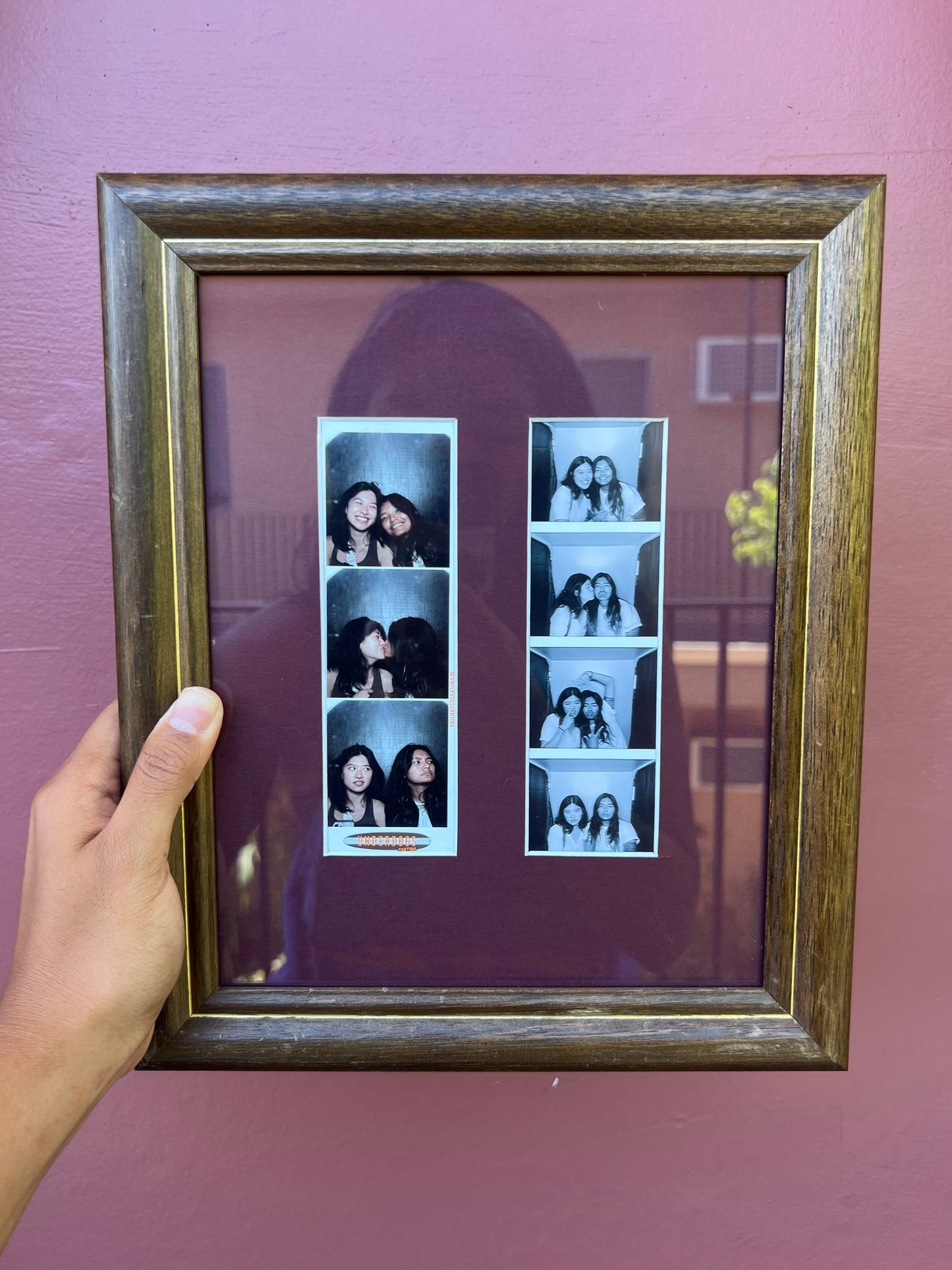 Wood&Gold/Maroon Photo Strip Frame