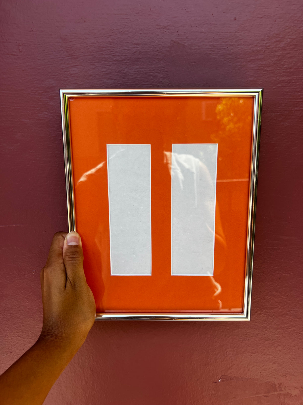 Chrome/Orange Photo Strip Frame