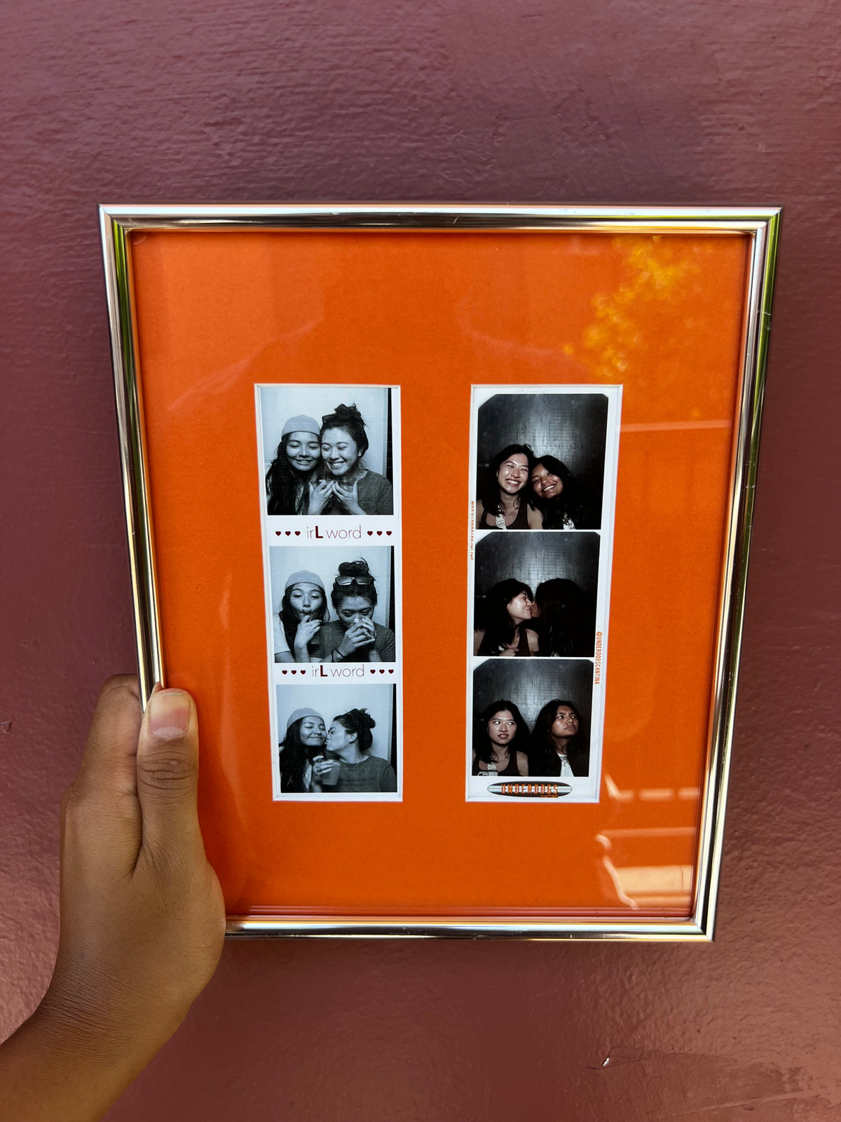 Chrome/Orange Photo Strip Frame