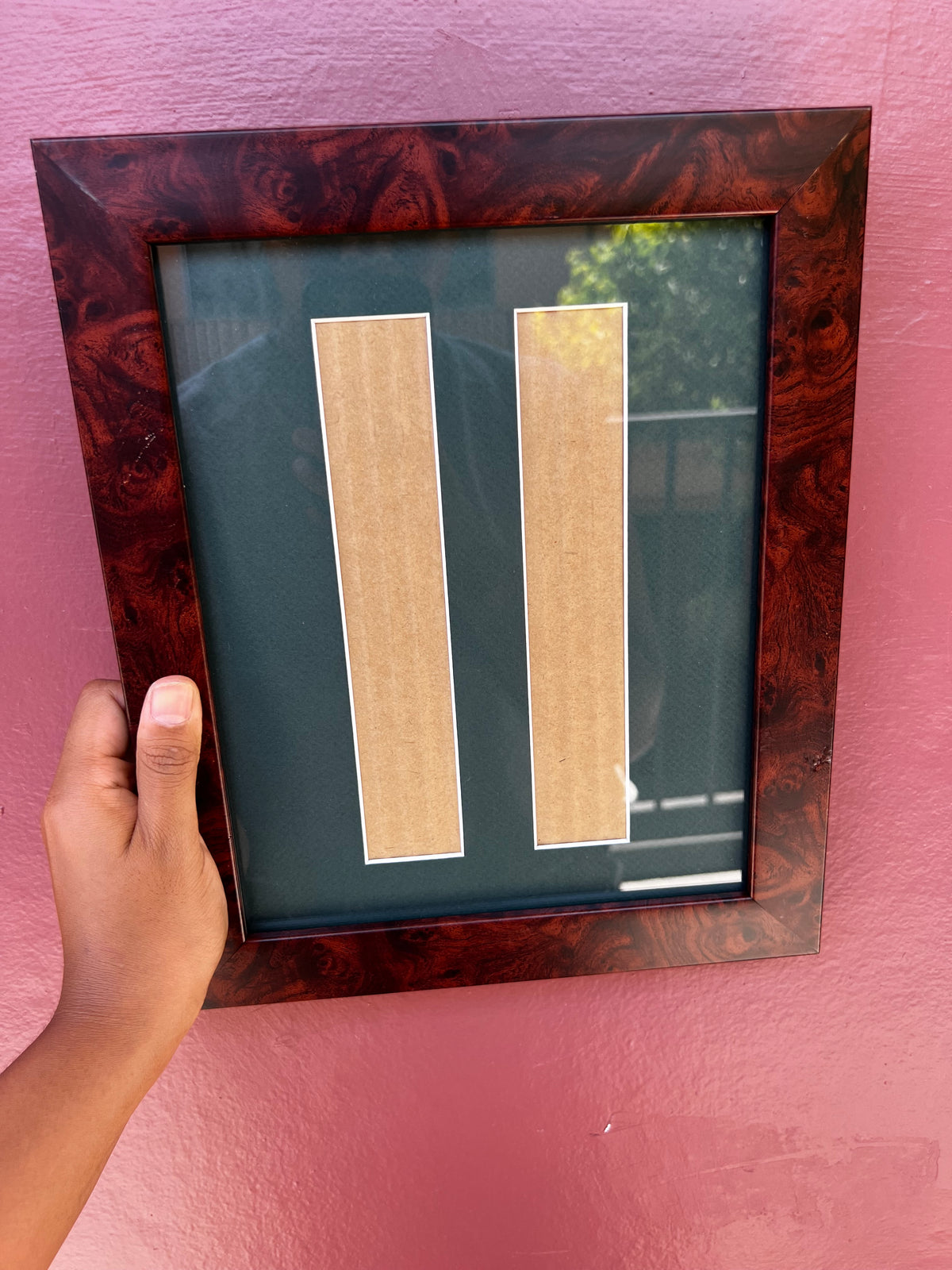 Burl/Forest Green Photo Strip Frame