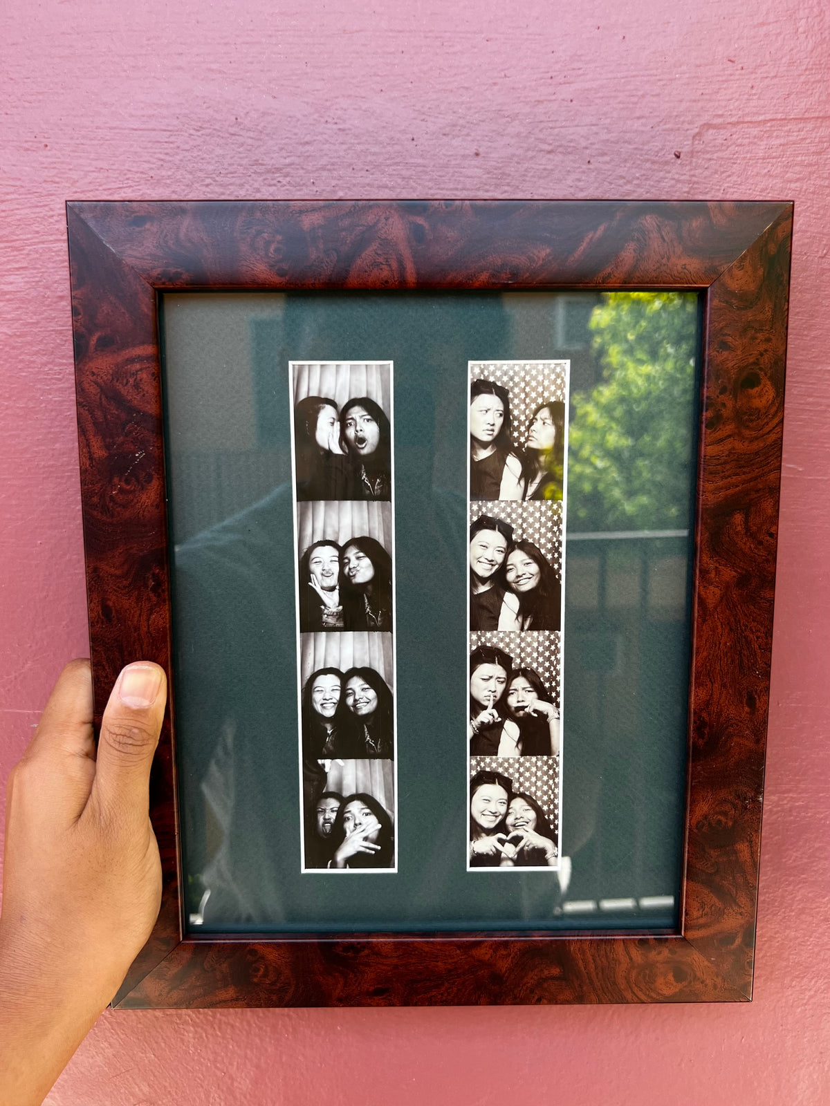 Burl/Forest Green Photo Strip Frame