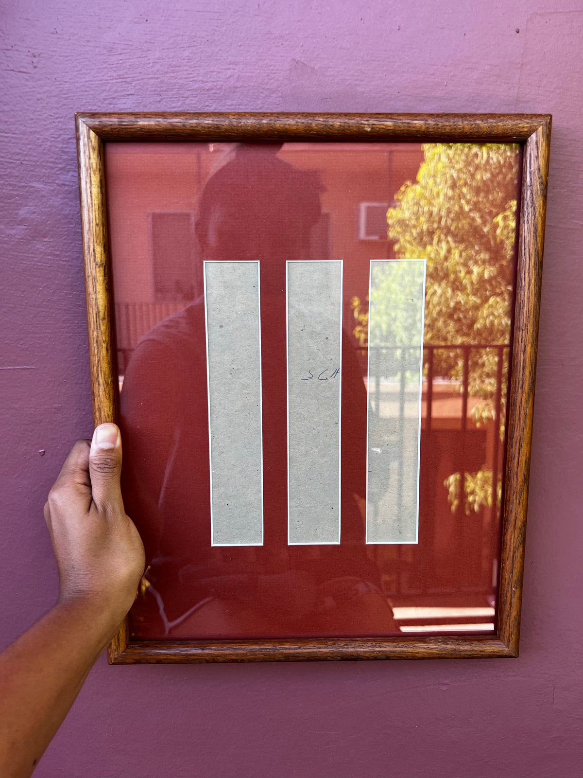 Wood/Brick Red Photo Strip Frame