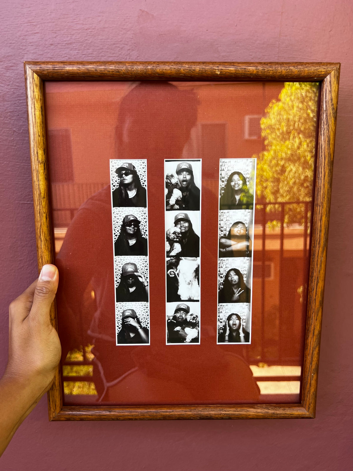 Wood/Brick Red Photo Strip Frame