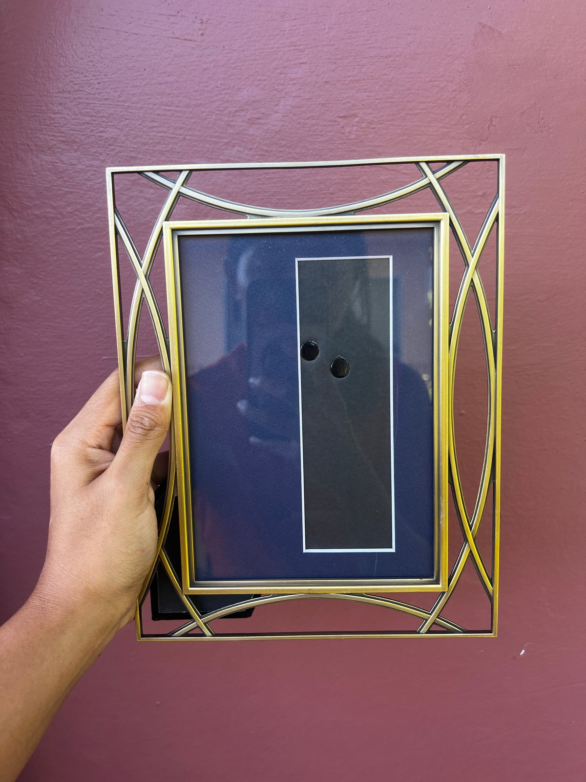 Gold/Navy Blue Photo Strip Frame