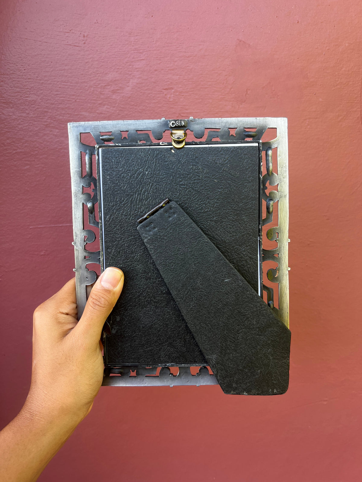 Metal/Maroon Photo Strip Frame