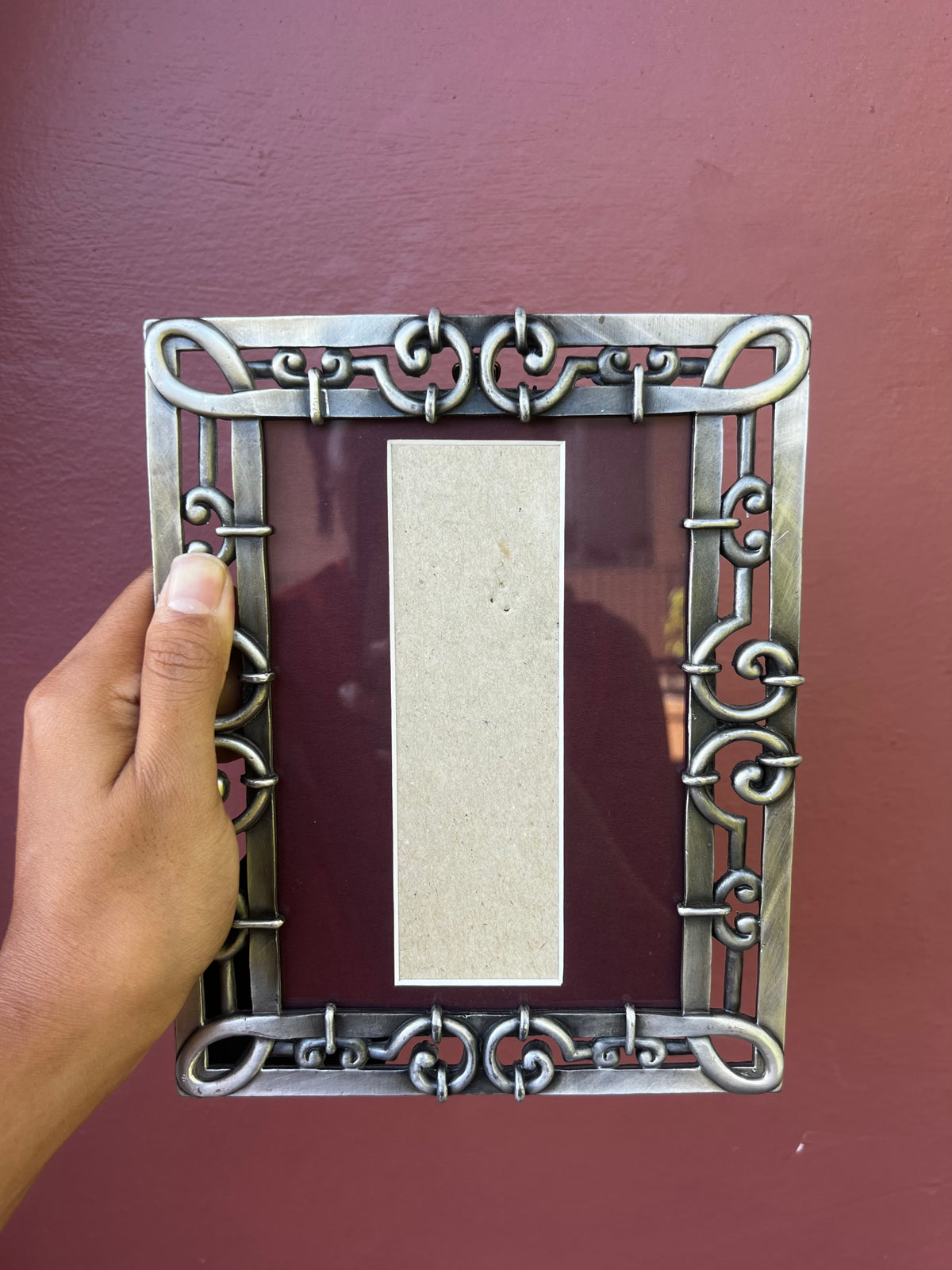Metal/Maroon Photo Strip Frame