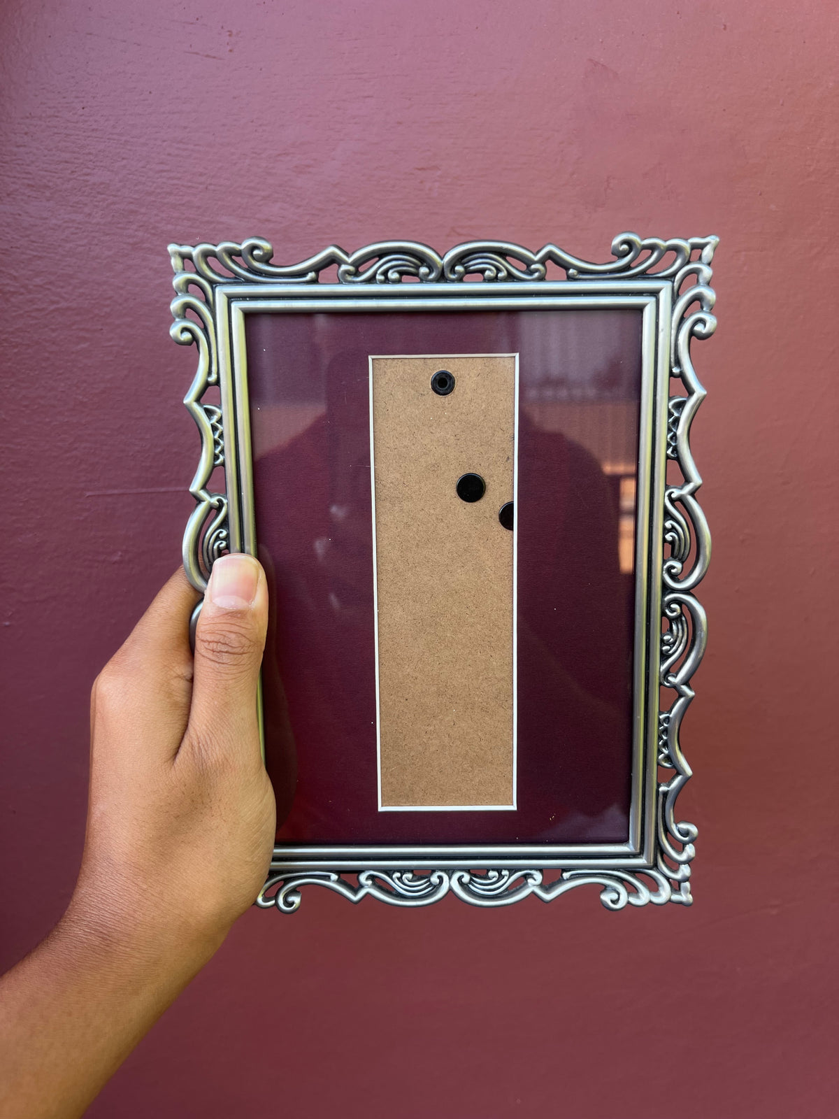 Metal/Maroon Photo Strip Frame