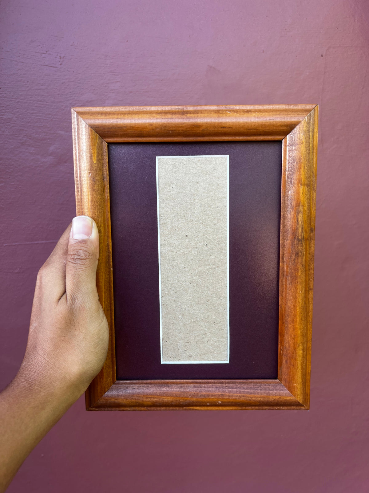 Wood/Maroon Photo Strip Frame