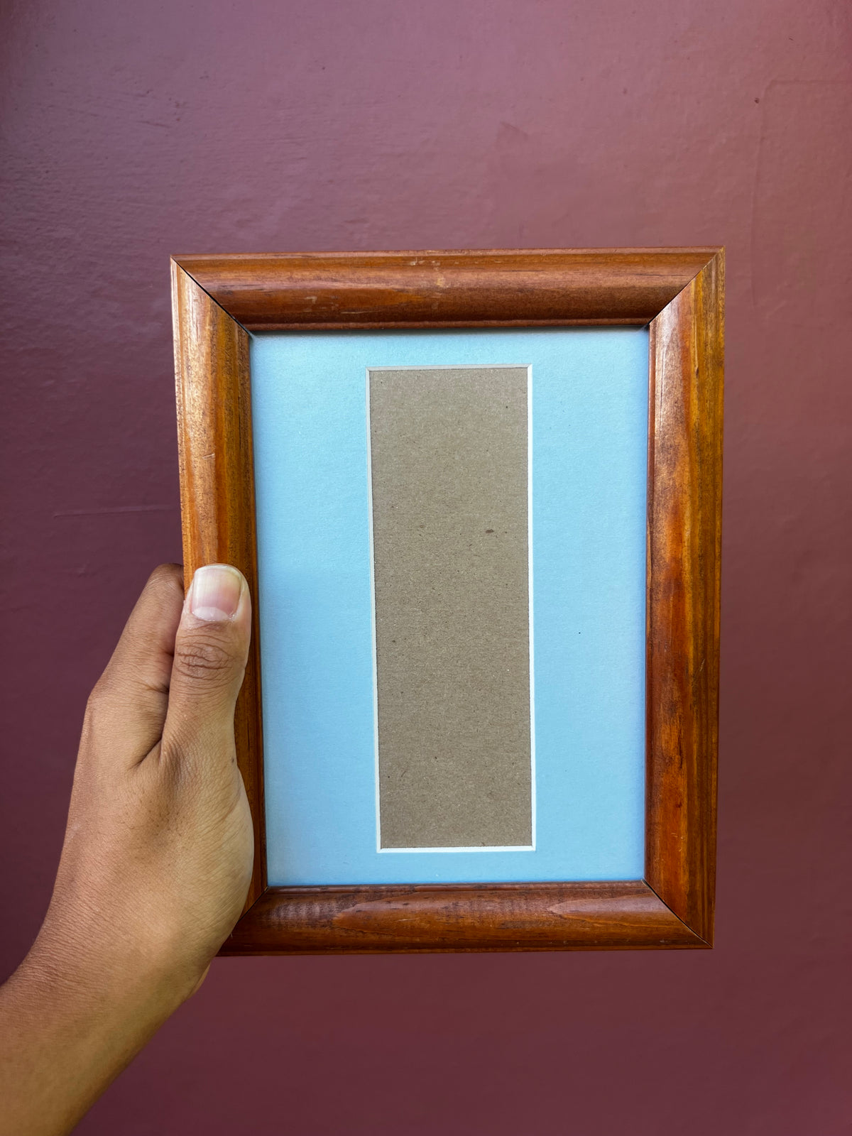 Wood/Light Blue Photo Strip Frame