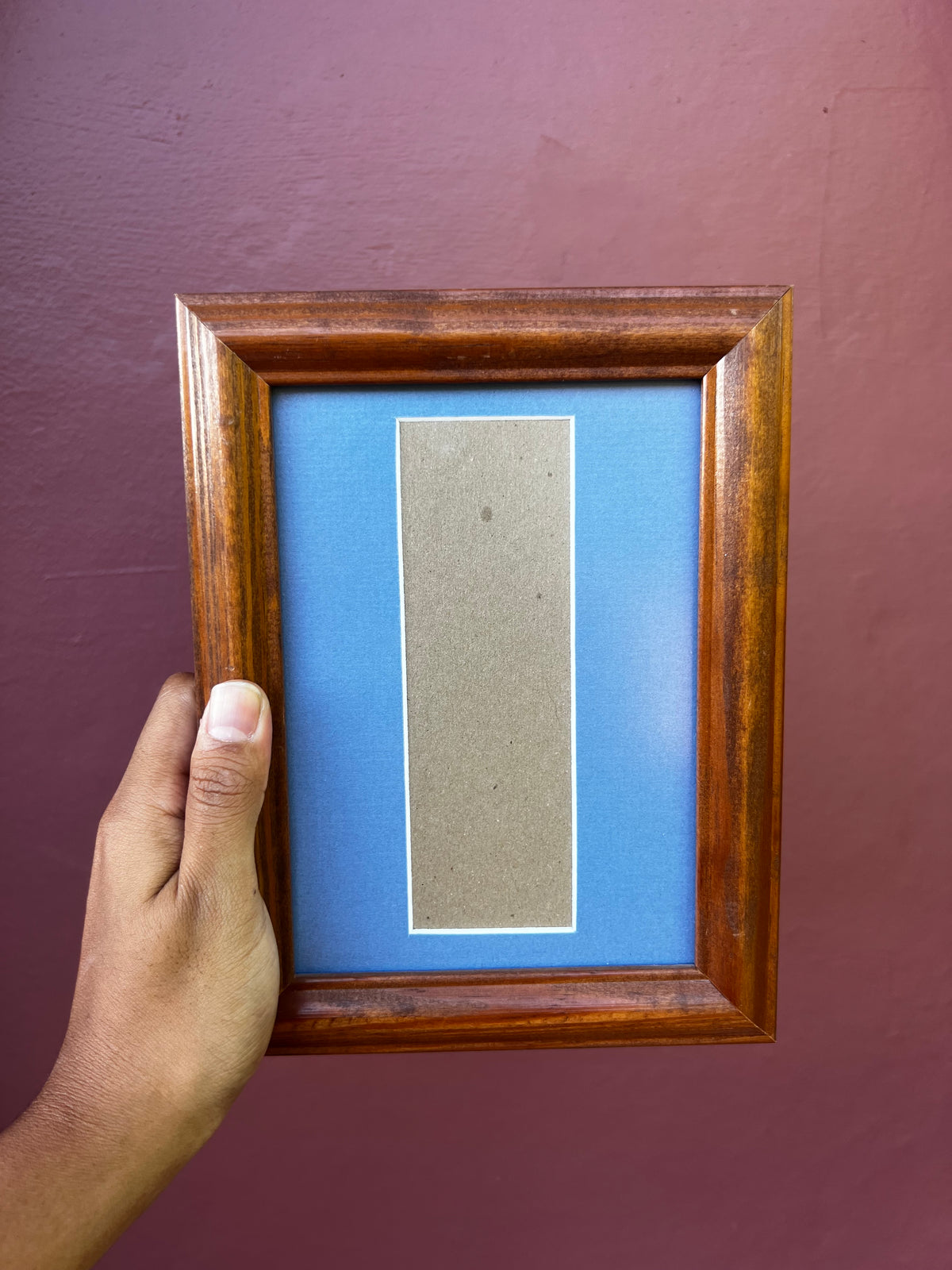 Wood/Brittany Blue Photo Strip Frame