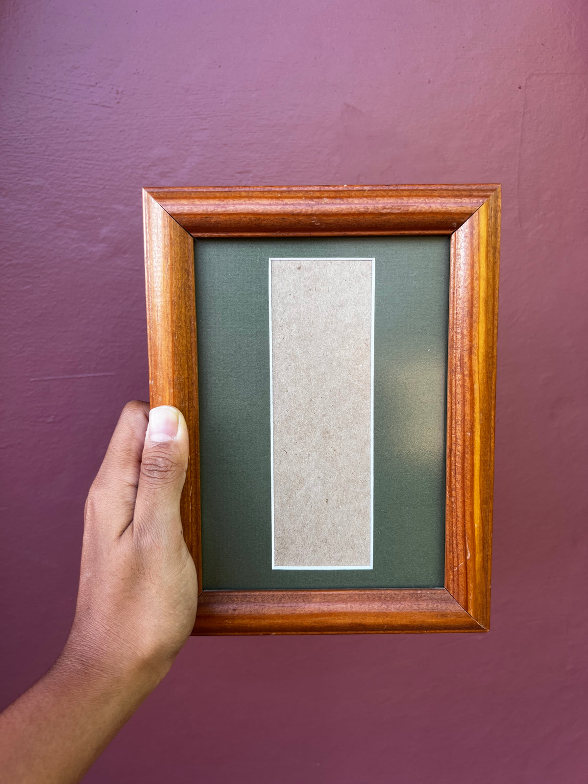 Wood/Olive Green Photo Strip Frame