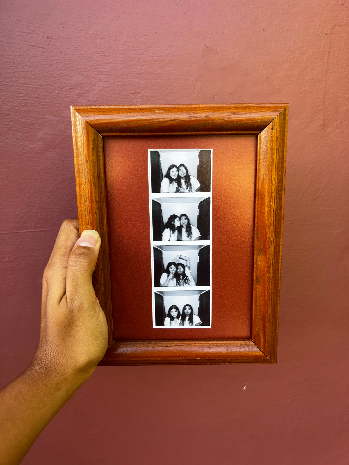Wood/Brick Red Photo Strip Frame