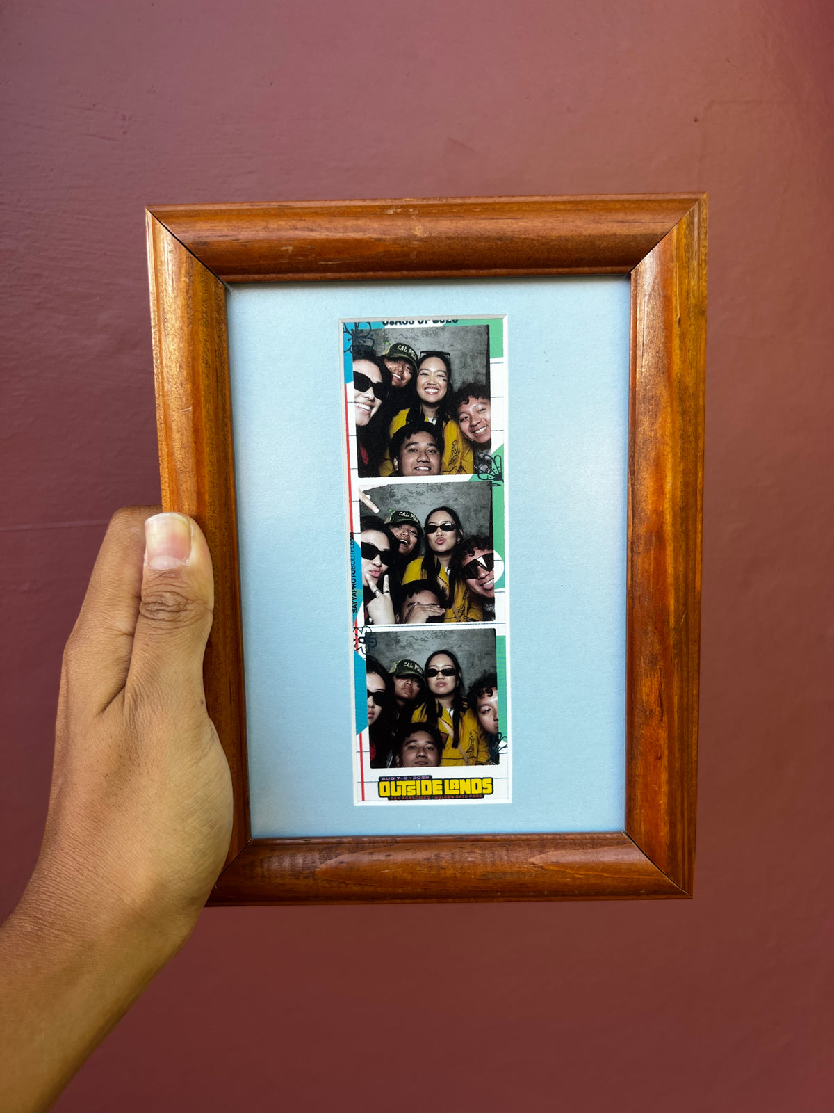 Wood/Light Blue Photo Strip Frame
