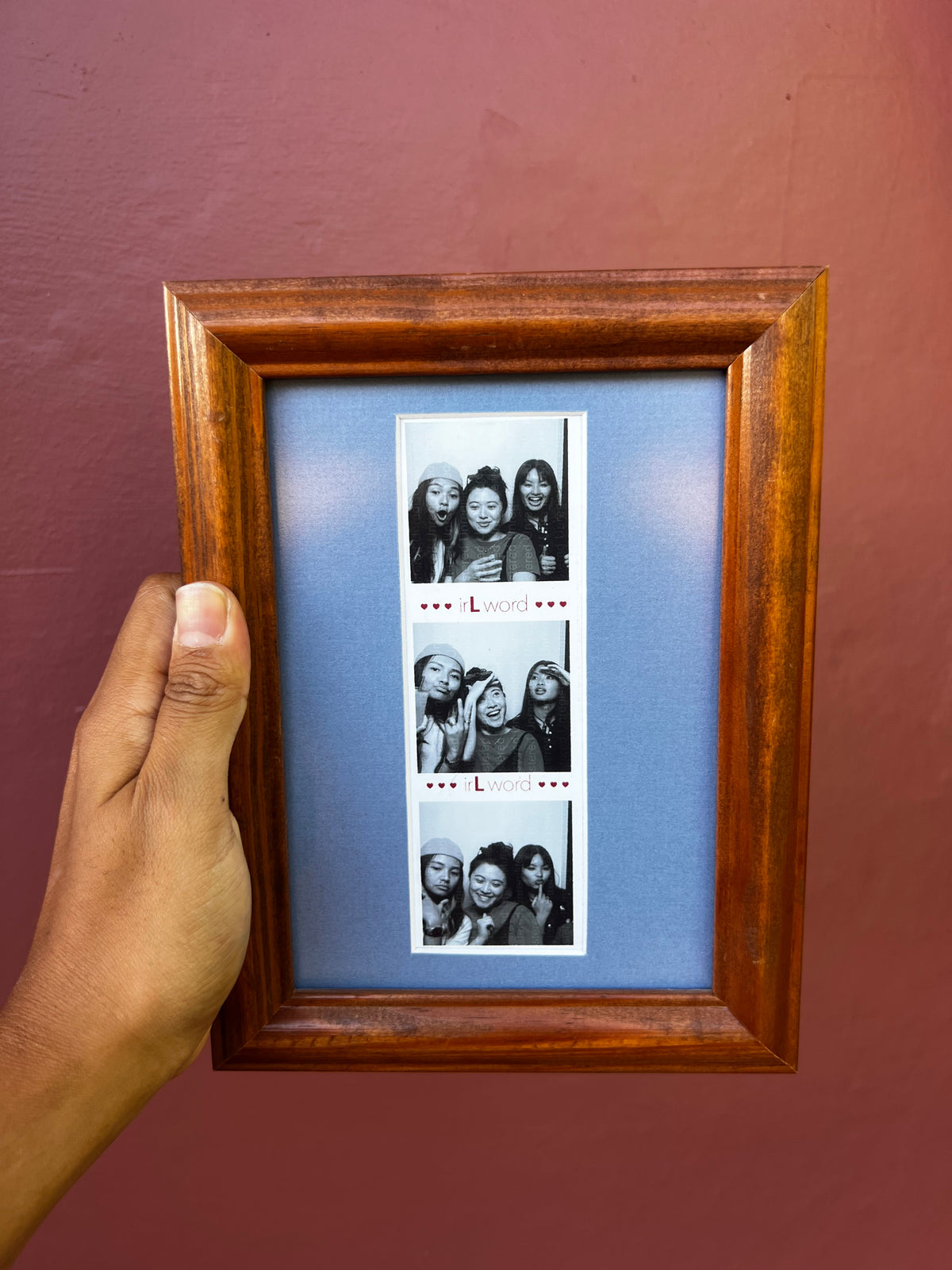 Wood/Brittany Blue Photo Strip Frame