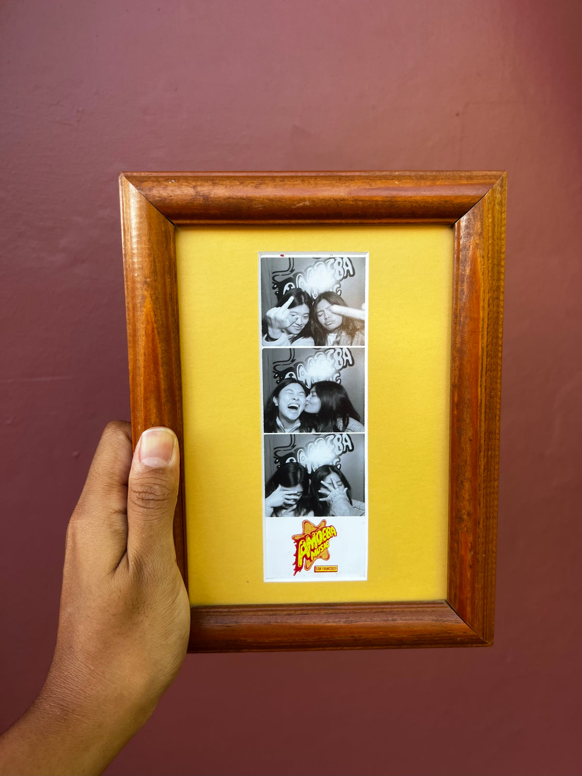 Wood/Yellow Photo Strip Frame