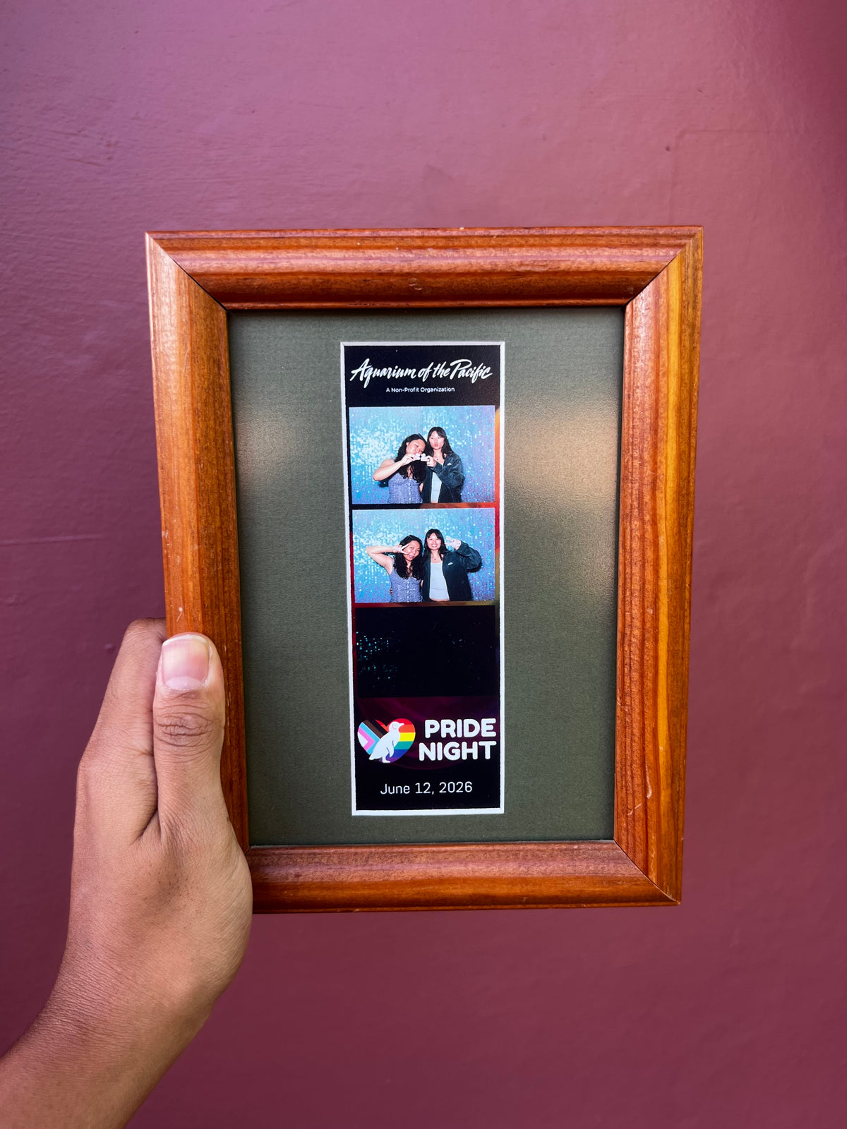 Wood/Olive Green Photo Strip Frame