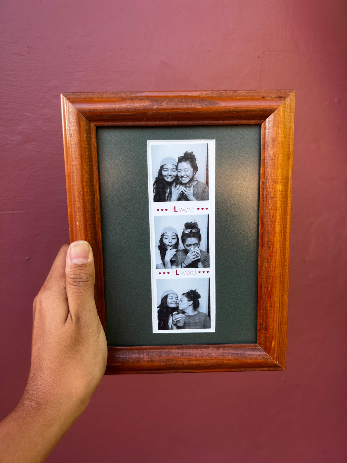 Wood/Forest Green Photo Strip Frame
