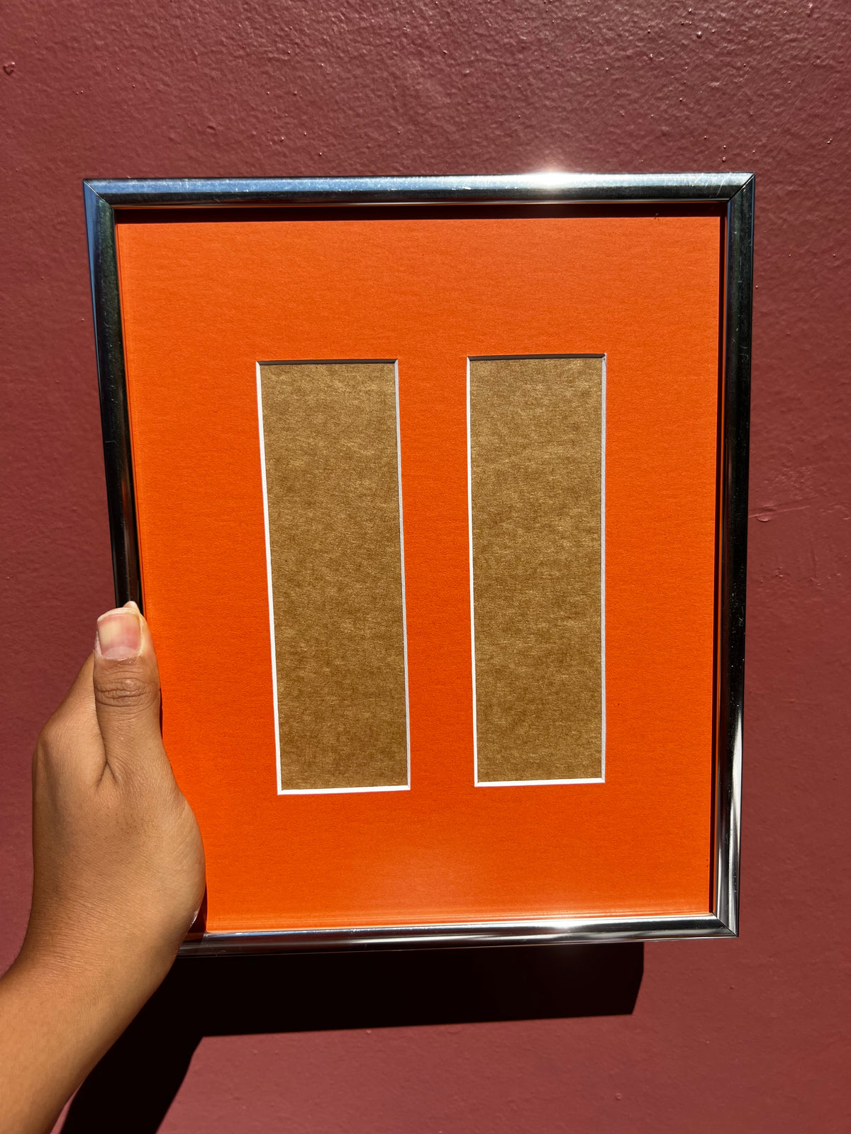 Chrome/Orange Photo Strip Frame