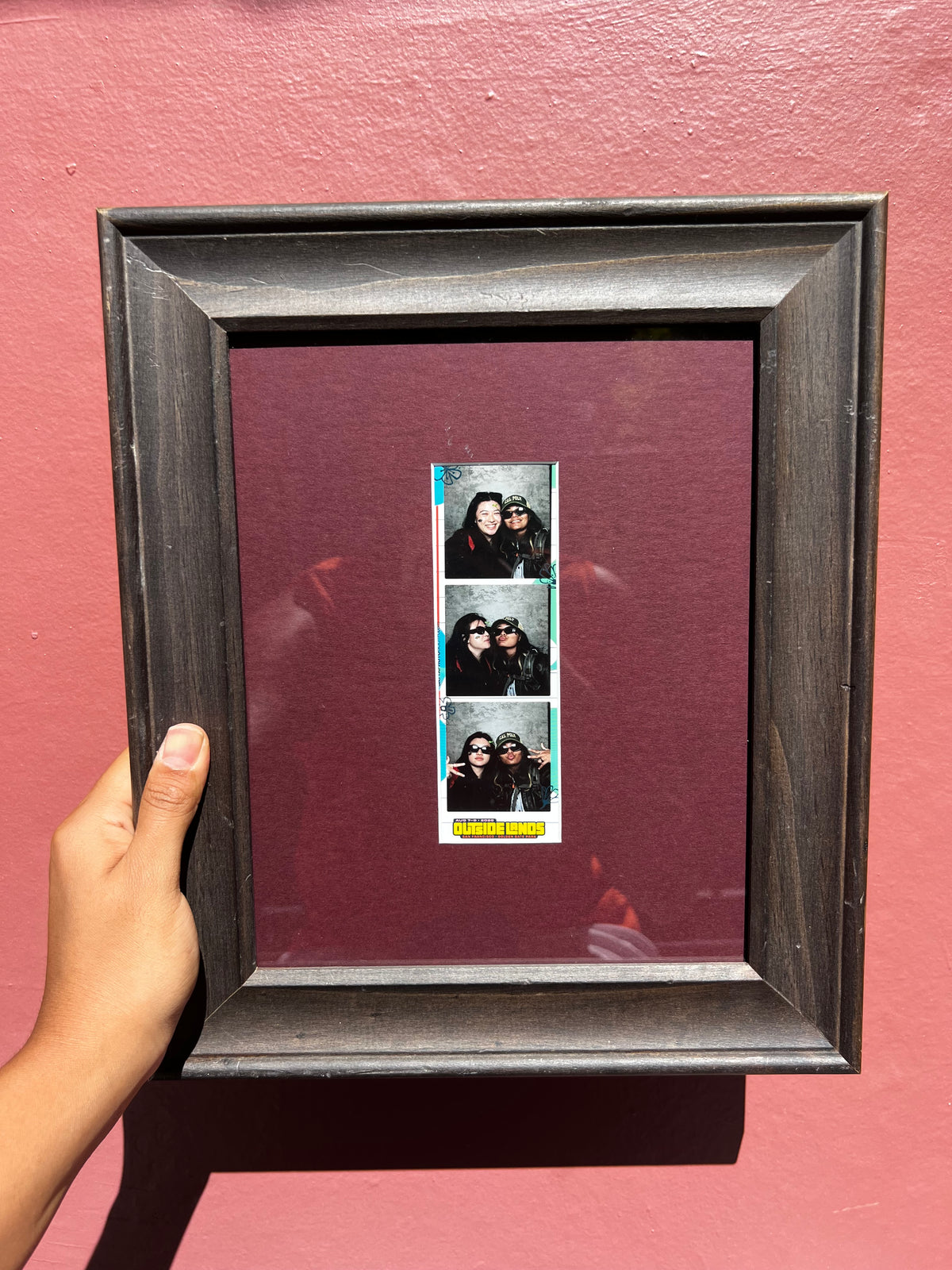 Wood/Maroon Photo Strip Frame