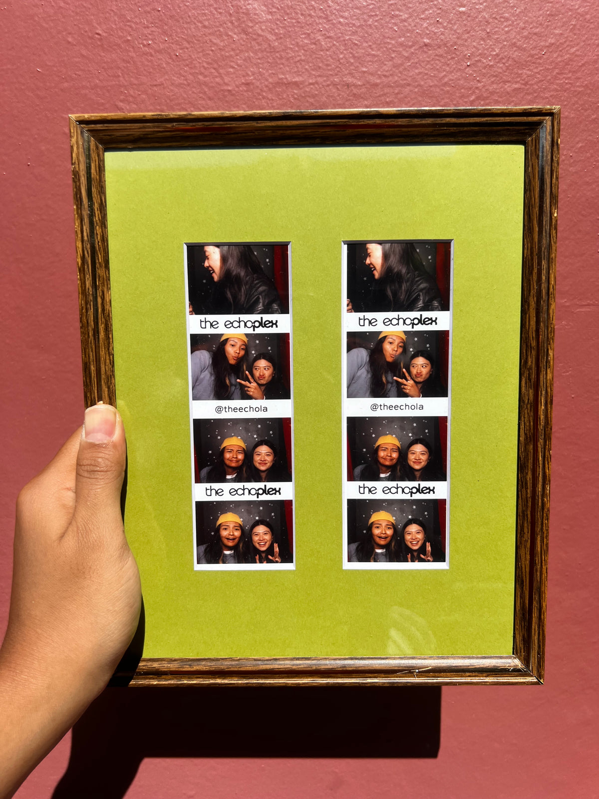 Metal Walnut/Pea Green Photo Strip Frame