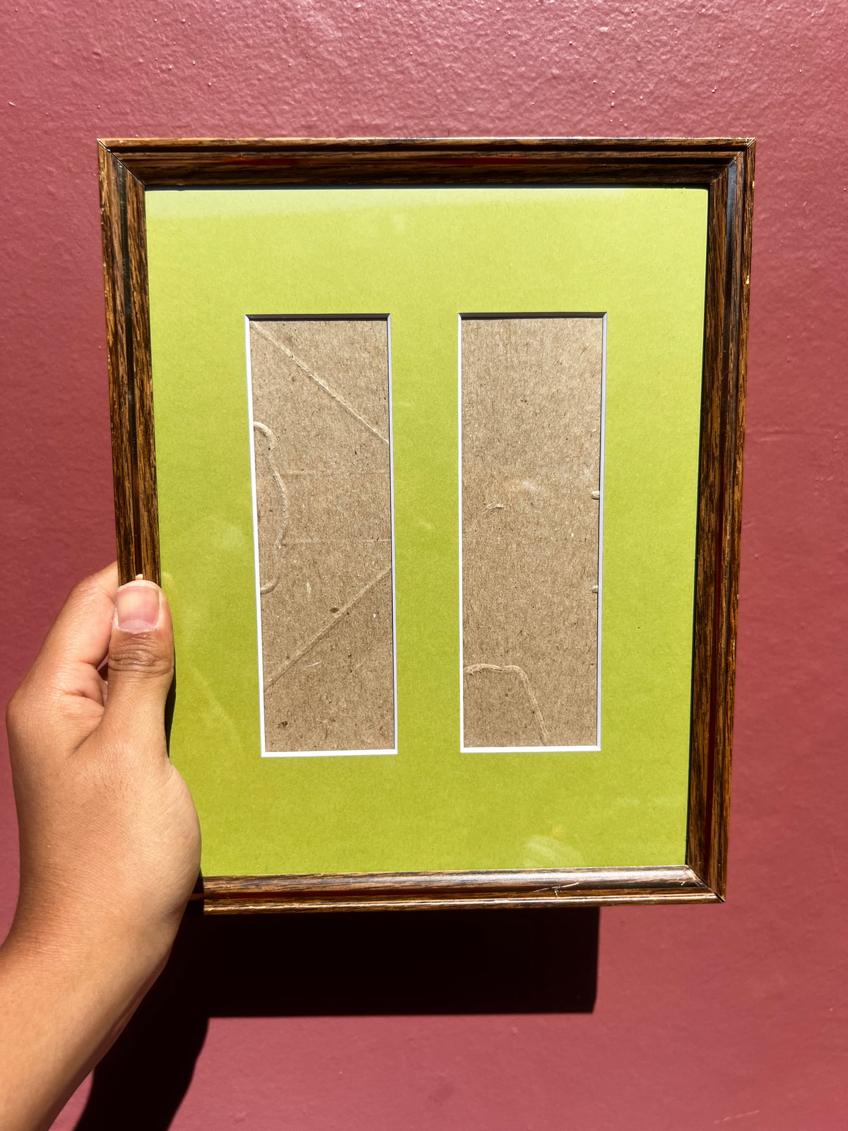 Metal Walnut/Pea Green Photo Strip Frame