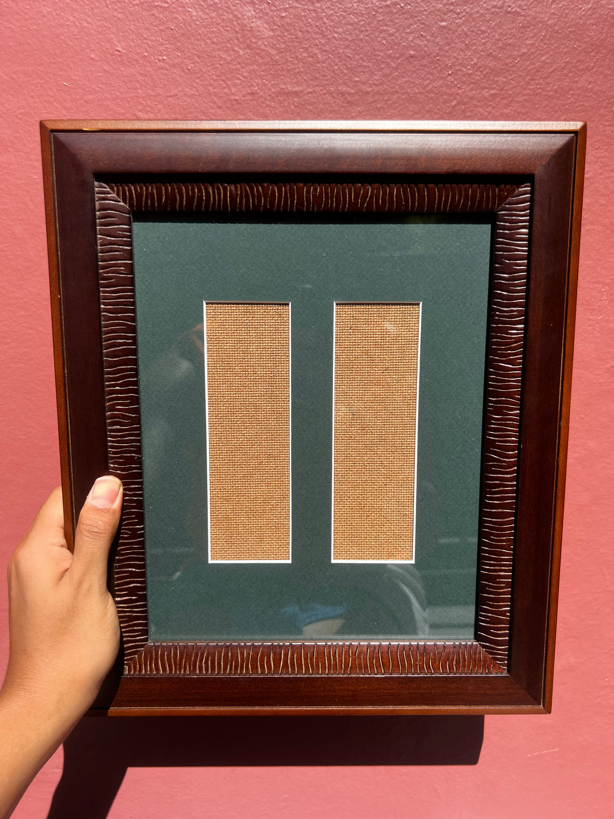 Dual Wood/Forest Green Photo Strip Frame