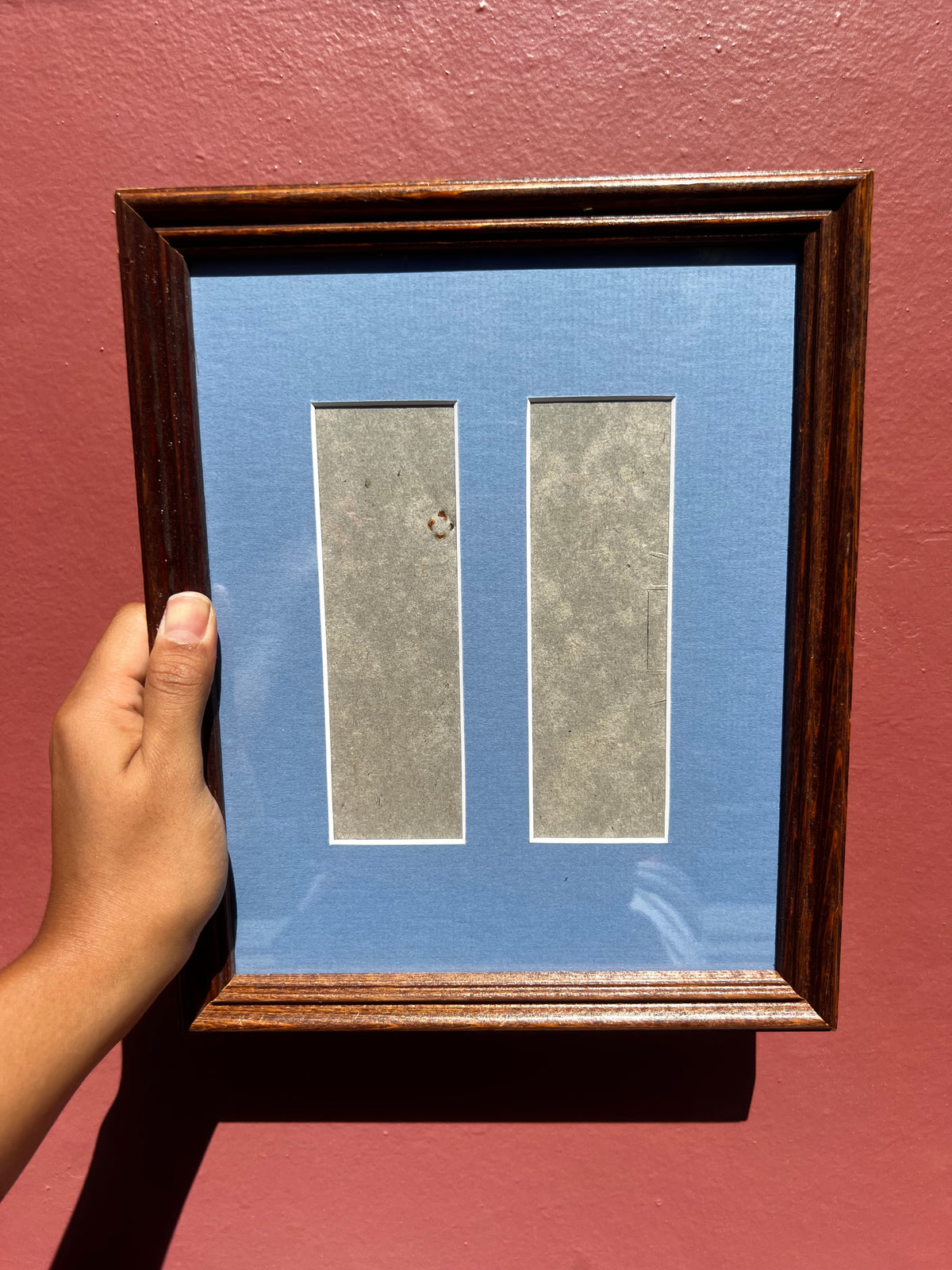 Dark Wood/Brittany Blue Photo Strip Frame